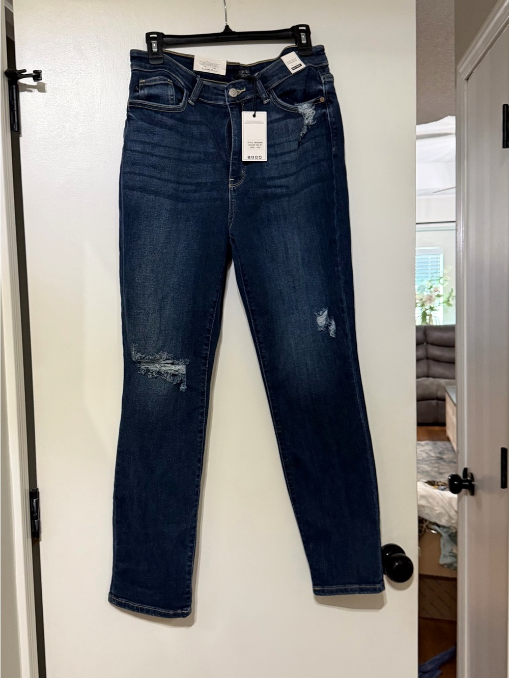 Judy Blue Indigo Straight Leg Jeans with Light Distressing